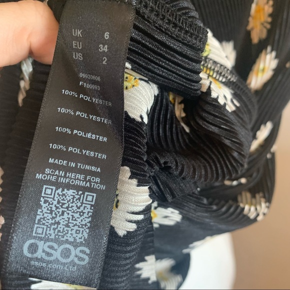 ASOS Design V Neck Long Sleeve Floral Daisy Midi Dress - Picture 5 of 11